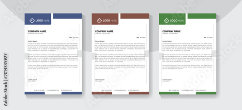 Modern Professional Letterhead Stationery Template Set with Clean Corporate Branding and Simple Design Layout