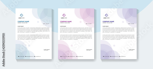 Creative Abstract Business Letterhead Design Collection with Soft Geometric Shapes and Professional Layout