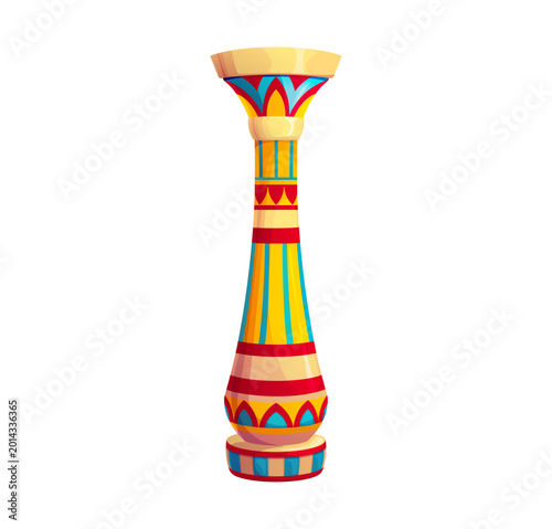 Bild auf Leinwand Ancient Egypt game icon of Egyptian pharaoh pyramid and temple treasure, cartoon vector