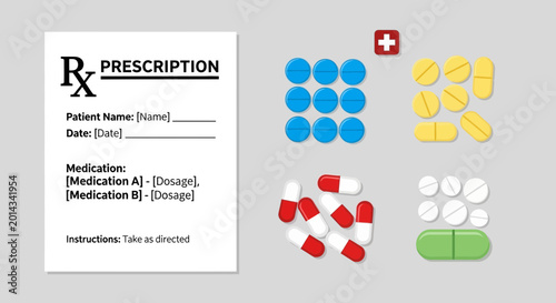 Foto Pills and Prescription Medicine.