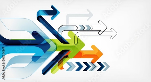 Colorful arrows pointing forward direction