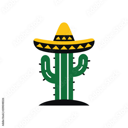 Tableau sur toile Mexican sombrero vector illustration icon design
