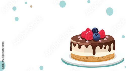 Template banner Sweet cake for summer edition with flat design