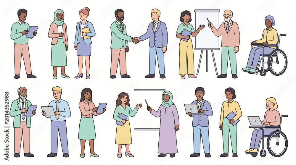 Fototapeta premium Diverse people in business collaboration. 