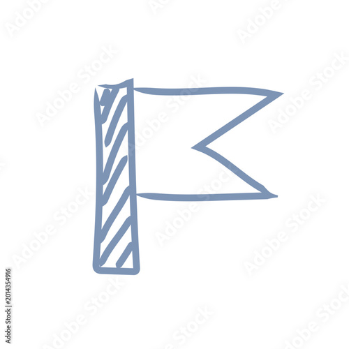Flag location pin sign symbol travel ui mascot logo icon doodle
