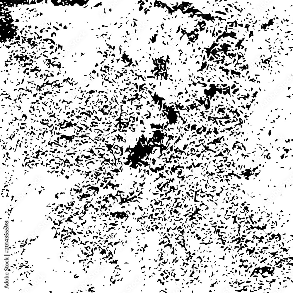 Fototapeta premium Abstract speckled black-and-white texture with irregular blotches and scattered dots. High-contrast stippled background ideal for artistic, graphic, and design projects