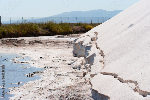 Εκτύπωση καμβά Industrial Salt Piles and Pans at Kalloni Saltworks, Lesbos Island