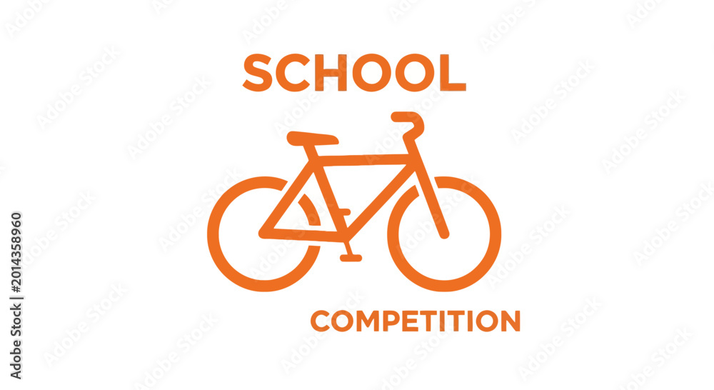 Fototapeta premium School Cycle Race Competition Emblem for Educational Programs and Community Events