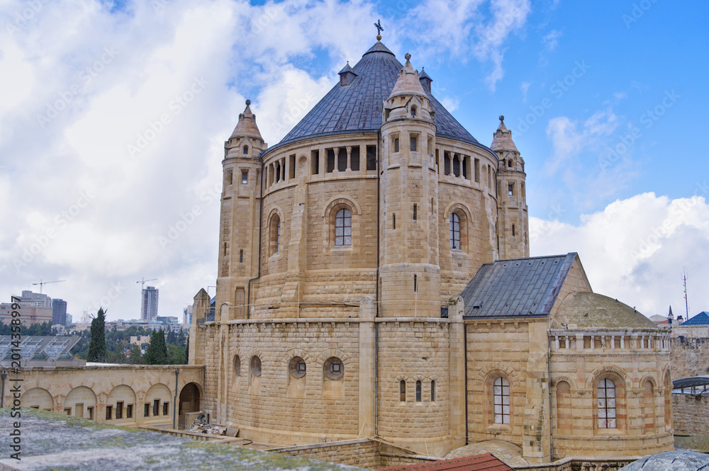 Fototapeta premium Abbey of the Dormition on Mount Zion in Jerusalem.Israel.