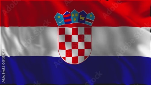 Croatian flag waving slowly as a patriotic gesture