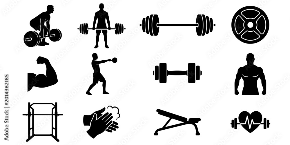 Fototapeta premium Weightlifting Deadlift Bodybuilder Silhouette