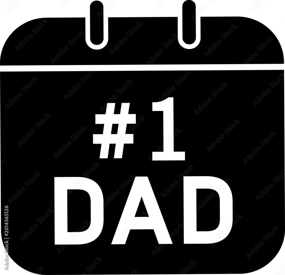 Obraz premium Happy Father’s Day Calendar Silhouette Icon. Simple Father's Day Date Black Vector Clipart Design. Transparent background. SVG.