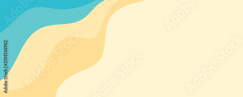 Tropical beach coastline with blue sea and warm sand from above