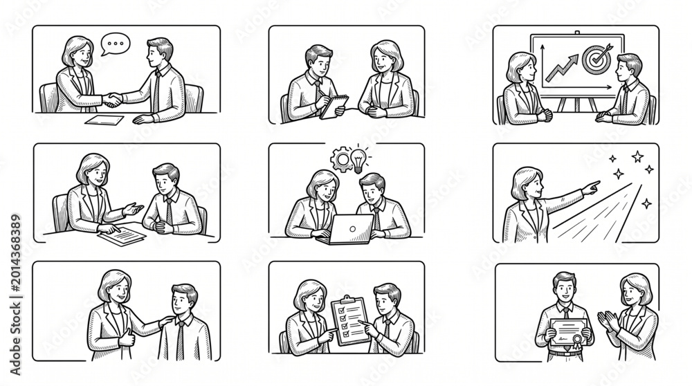 Fototapeta premium People communicating in business settings.