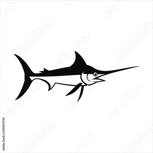 Bild auf Leinwand Swordfish or marlin saltwater predatory fish vector silhouette illustration