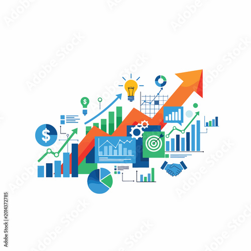 Bild auf Leinwand Business finance growth chart graph.
