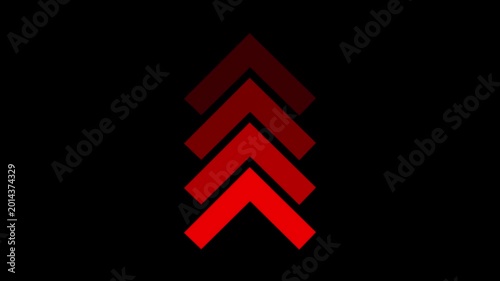 Up arrow animation on black background. direction arrow icon motion.4k video