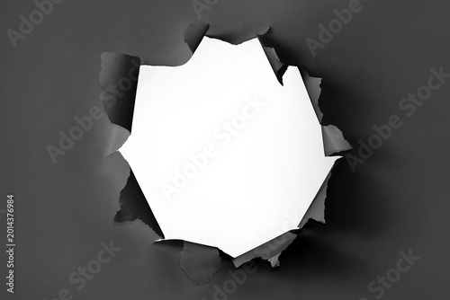Black torn paper with holes in the frame, transparent hole, PNG mock up for poster promotion, design and action for advertising or for studio photo sessions