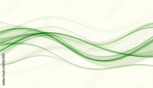 Tableau sur toile Abstract ethereal green waves gracefully undulate, creating a sense of calm and movement
