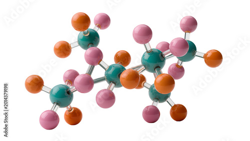 фотографія Isolated vibrant scientific molecular model, a 3D representation of atoms and ch