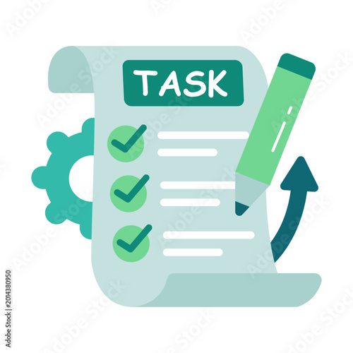 Conceptual flat design icon of task management 