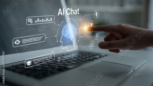 Foto AI chatbot interface for customer support and automated messaging