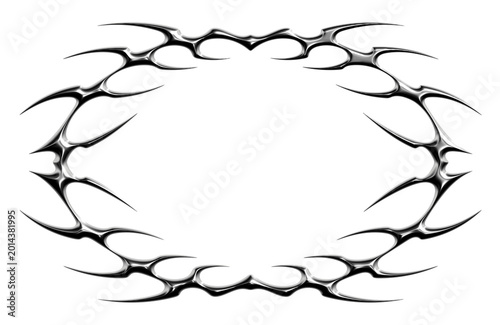 Принти на полотні Chrome neo tribal oval frame border