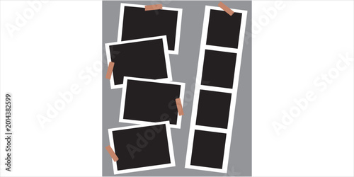 8 photo collage template. vector illustration, new collections