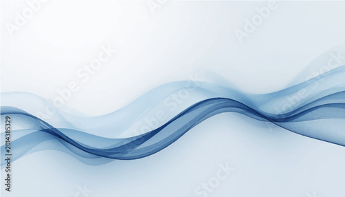 Tableau sur toile A serene display of flowing, abstract blue curves, evoking a sense of tranquility and movement, against a soft backdrop