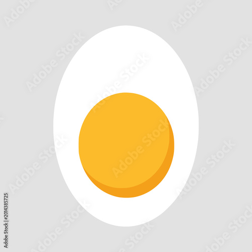 Slika na platnu Boiled egg half showing nutritious yolk and albumen