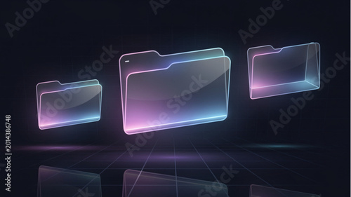 Foto Glowing smartphone screen protectors display.