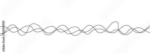 Obraz na płótnie Curve, curvy, line, and continuous cable for a wavy, long, thin squiggle with a simple loop