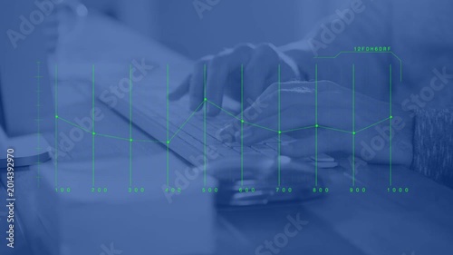 Keyboard tapping starting HUD animation hands typing tapping trackpad updating data nodes for loop