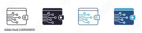 Quadro su tela Digital wallet icon set