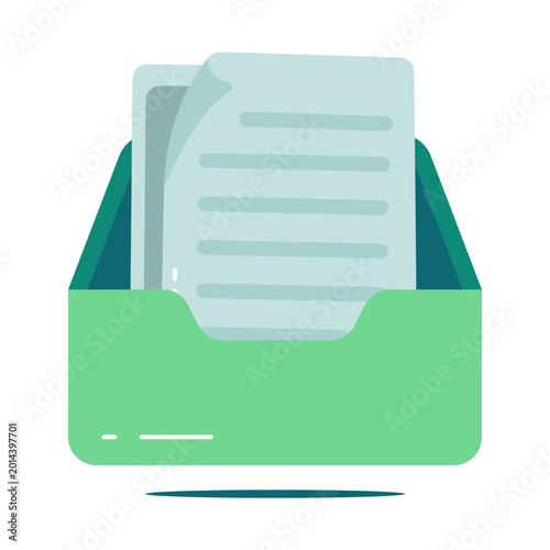 An icon design of document drawer 