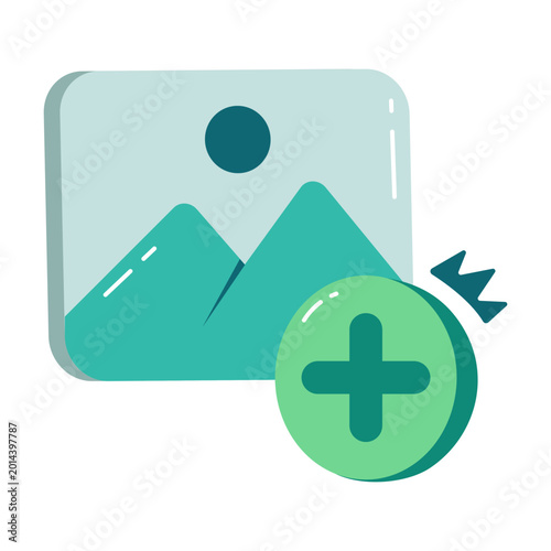 Add photo icon, editable vector 