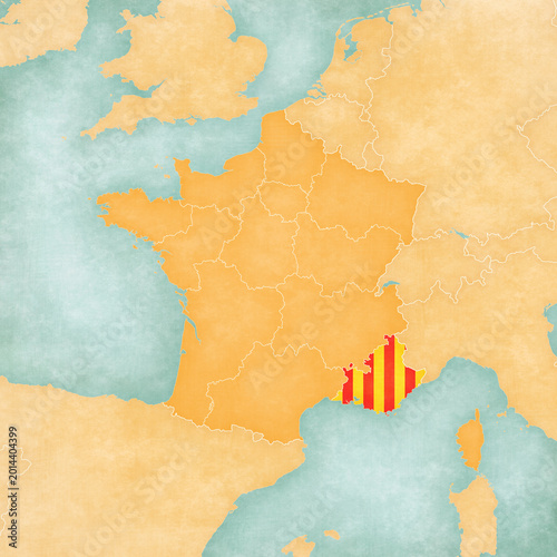 Map of France - Provence-Alpes-Cote d'Azur