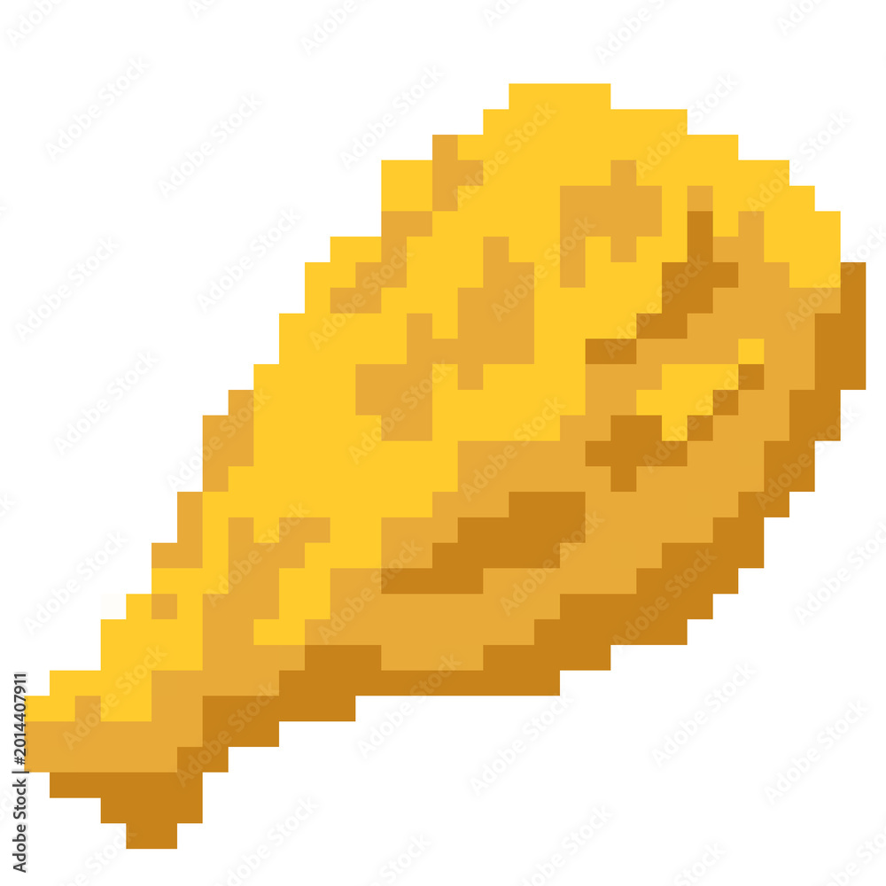 Fototapeta premium Fried chicken pixel Illustration