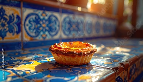 Golden delight upon patterned tiles