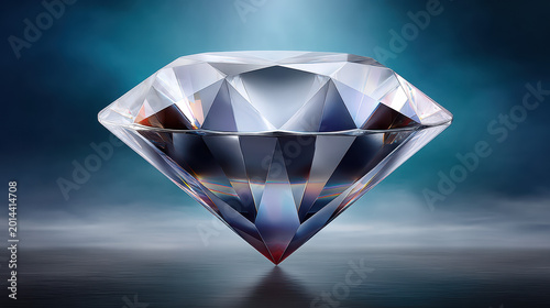 A beautifully cut diamond shines brightly, reflecting light and showcasing its facets against a soft, blurred background, symbolizing wealth and luxury investment.