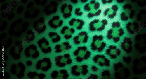 Emerald green leopard print fabric with black spots animal print textile