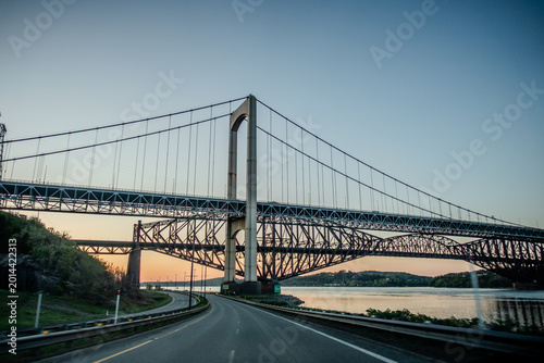 Fotografía Pierre Laporte Bridge and Quebec Bridge Over Saint Lawrence River Near Quebec Ci