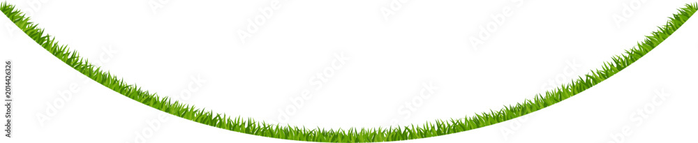 Fototapeta premium Realistic green grass frame. Bushes of fresh greens border. Spring meadow. Summer lawn. Glade with plants. Nature landscape vector illustration.