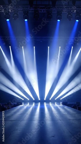 Spot light stage loop animation for VSRExport with bright beams and dark background