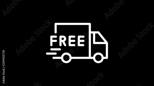 Animated Free Delivery Truck Icon Loop