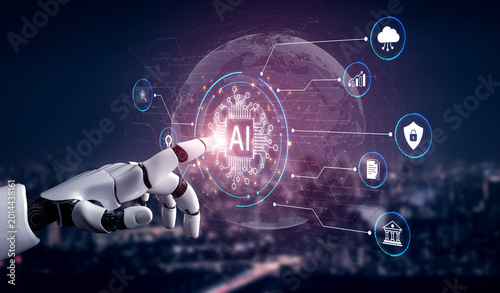 Canvas Print Multimodal AI artificial intelligence connects data, analytics and communication to deliver timely insights and smarter business strategies