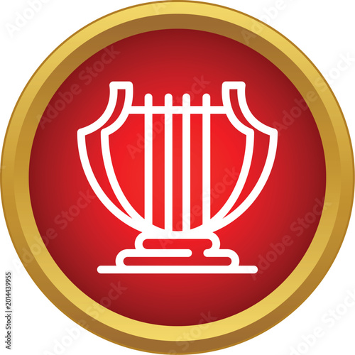 Cuadro en lienzo Lyre string instrument symbol depicting ancient music and classical art