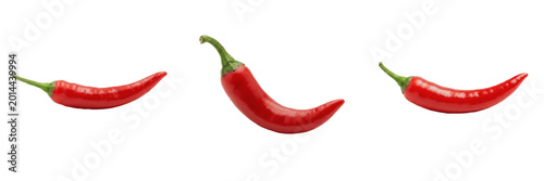 Spicy Red Chili Pepper Isolated on White Background - Fresh Pungent Ingredient for Culinary Menus, Hot Sauce Branding, and Healthy Cooking Graphic Design Assets