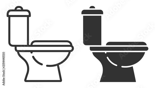 Obraz na plátne toilet bowl line and solid icon set sanitary plumbing fixture illustration on tr