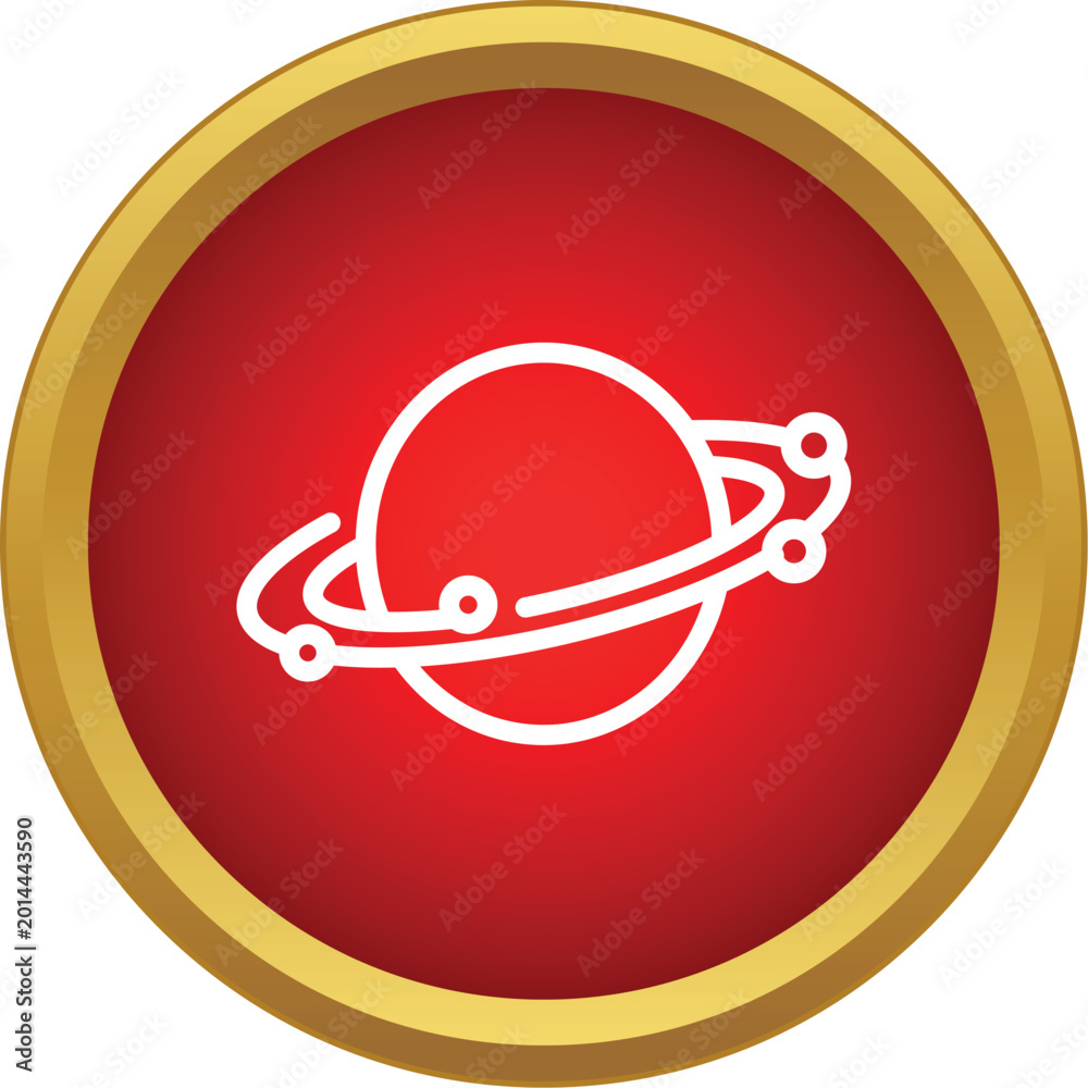 Fototapeta premium Planet with electrons orbiting forming a scientific or technological data icon